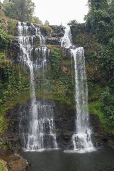 瀑布,亚洲,老挝,波罗芬高原,自然,垂直画幅,旅游目的地,地形,岩石,全景