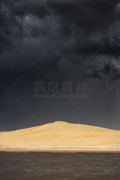暴风雨,地平线上的风暴,预兆的,垂直画幅,天空,美,风,沙子,过大的,无人