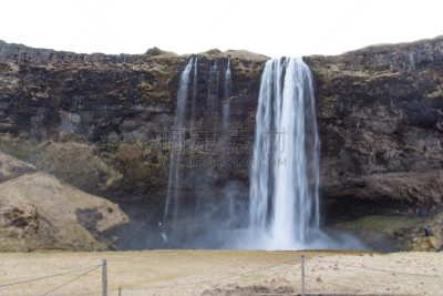冰岛国,塞里雅兰瀑布,seljalandsfoss waterfall,黄金圈路线,水,天空,美,水平画幅,瀑布,无人