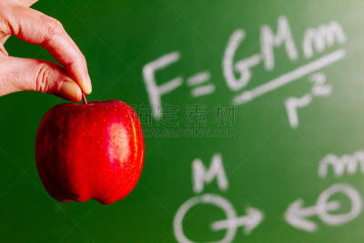 sir isaac newton,苹果,公式,水平画幅,绿色,水果,符号,手,科学
