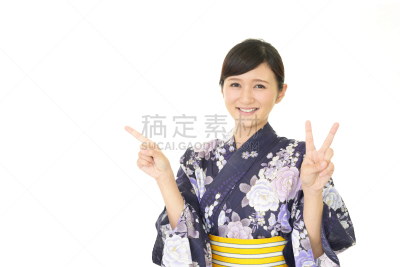 日本人,女人,七夕节,便装和服,和服,留白,半身像,健康,夏天,仅成年人