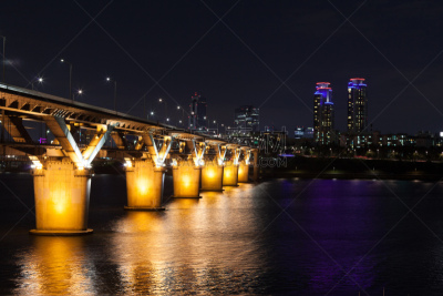 汉江,都市风景,汉族,重金属,首尔,办公室,水,水平画幅,夜晚,海港