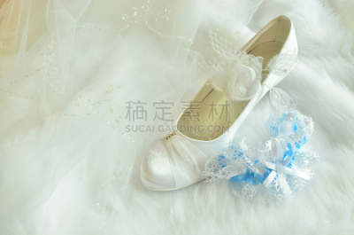吊袜带,鞋子,婚礼,面纱,水平画幅,纺织品,无人,时尚,外衣,白色