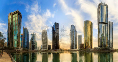 塔,海湾,阿拉伯联合酋长国,全景,商务,湖,河流,阿联酋大厦,朱梅拉,谢赫扎耶德路