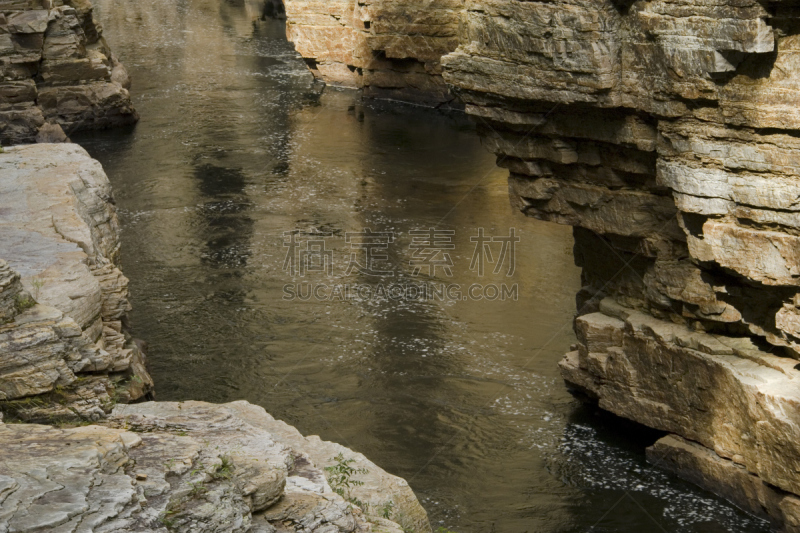 沟壑,river ausable,自然,水,水平画幅,地形,岩石,无人,纽约州,夏天