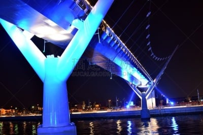 迪拜,夜晚,现代,城市天际线,运河,欧元符号,天空,美,公园,水平画幅