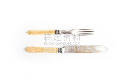 餐具,动物骨,把手,银餐具,古董,水平画幅,形状,银色,符号,古老的