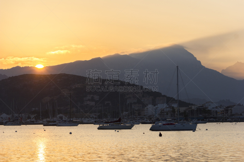 波伦沙海湾,波连萨,马略卡,海港,风景,北,海洋,城镇,酷堡福明托,sierra de tramuntana