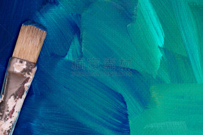 画布,涂料,画笔,绿色,油木,新粉刷的,手工着色,丙稀画
