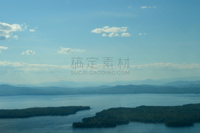 高处,两只动物,水,塞巴戈湖,美国,水平画幅,无人,缅因州,户外,湖