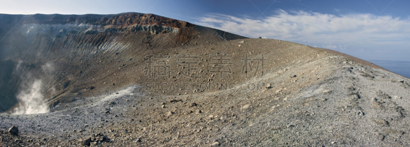 火山,西,侧面视角,水平画幅,无人,火山地形,伊特鲁里亚海,那不勒斯海湾,户外,硫磺