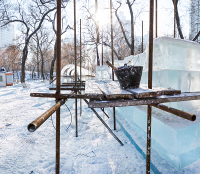 哈尔滨,建筑业,冰,灯会,冰雕,天空,雪,早晨,旅行者,都市风景