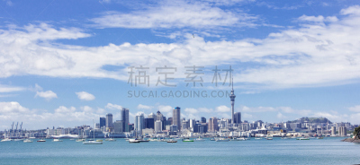 奥克兰,都市风景,新西兰,宽的,水,天空,水平画幅,天空塔,无人,海港