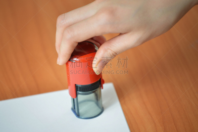 手,橡皮章,办公室,特写,空白的,拿着,纸,女性,大特写,角度