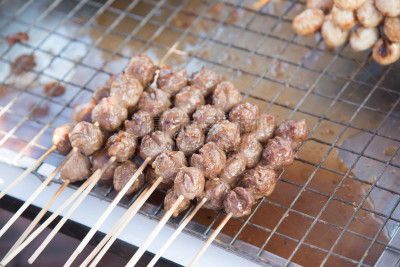 猪肉,晚会,餐具,格子烤肉,水平画幅,无人,开胃品,配方,膳食,泰国