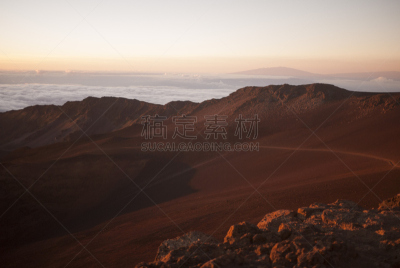哈雷卡拉火山口,小路,徒步旅行,美国