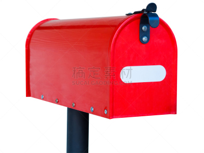 邮筒,红色,分离着色,白色背景,公共信箱,水平画幅,邮件,无人,盒子,背景分离