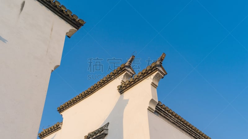 庭院,二等兵,天空,墙,在上面,中国,马,建筑,蓝色,瓷砖