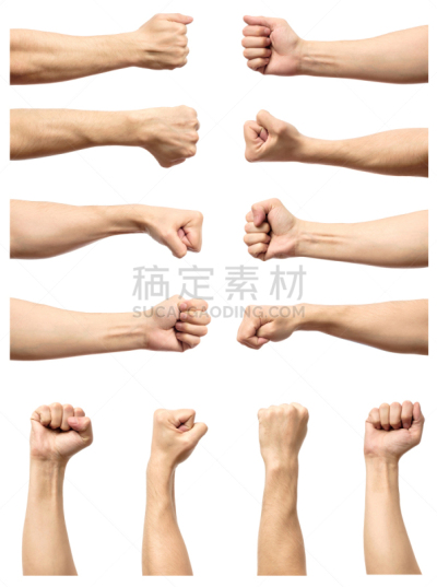拳头,白色背景,男性,分离着色,安全护栏,关闭的,关节,手腕,手臂,手指