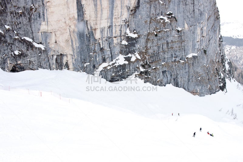 滑雪运动,山,围墙,在下面,自然,冬季运动,休闲活动,水平画幅,julian alps,雪