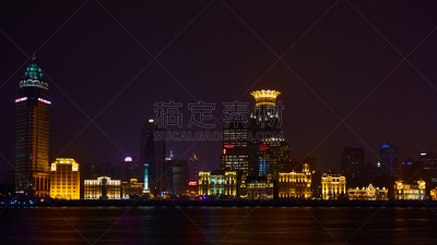 浦东,夜晚,外滩,上海,南,居住区,看,正面视角,河岸,西