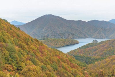 湖,风景,美,里山,水平画幅,无人,火山地形,格希奇努麦,福岛县,秋元湖
