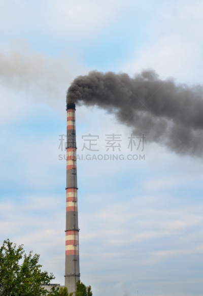 垂直画幅,环境,烟囱,排气管,温室气体,化工厂,天空,风,臭氧层,重的