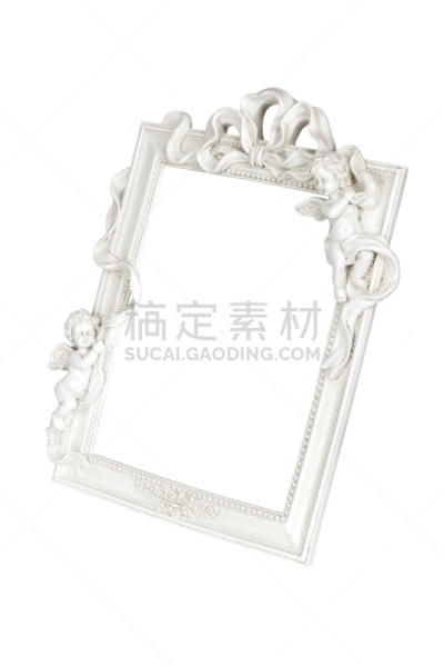 白色,丘比特,相框,垂直画幅,正面视角,留白,古董,art deco风格,艺术,小天使