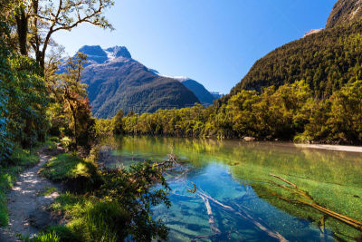 milford track,新西兰,doubtful sound,热带气候,世界遗产,南地大区,湖,小路,河流,瀑布