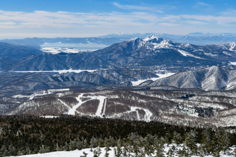 春天,山,自然,耶麻郡,万代山,北盐原,风景,图像,雪,福岛县