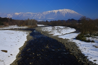 河流,岩手县,山,旅途,雪,水面,自然美,春天,植物,岩石