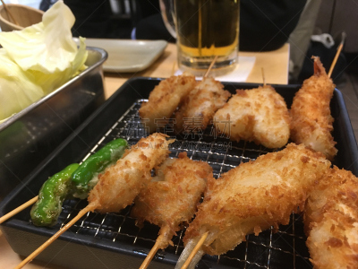 日式肉串,饮食,水平画幅,无人,日本,日本食品,特写,食品,摄影,油炸