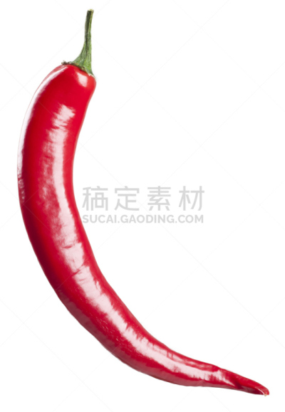 红辣椒,白色,分离着色,垂直画幅,素食,无人,椒类食物,白色背景,香料,辣椒