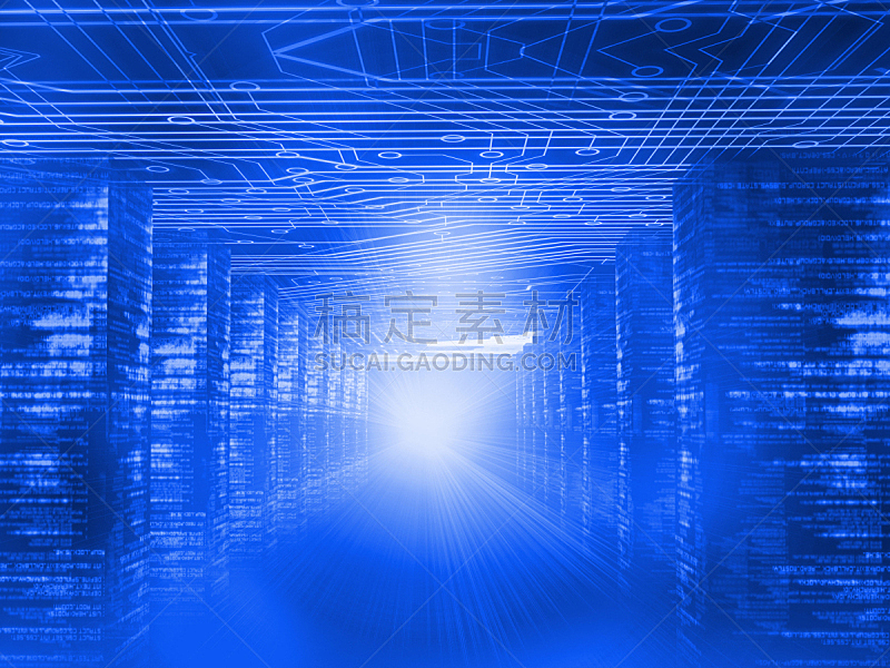 电路板,走廊,数码图形,未来,水平画幅,无人,蓝色,数据,光,蓝色背景