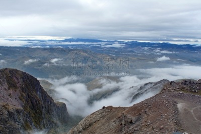 卡扬贝,山谷,火山,低视角,卡杨贝,拉丁美洲,云,图像,厄瓜多尔,沟壑