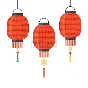 灯笼,红色,图标,传统节日,中国元宵节,中国灯笼,纸灯笼,新的,无人,绘画插图