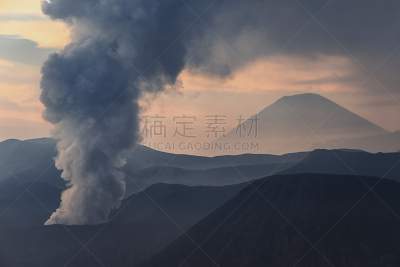婆罗摩火山,早晨,塞梅鲁火山,bromo-tengger-semeru national park,东爪哇,火山喷口,爪哇,天空,公园,水平画幅