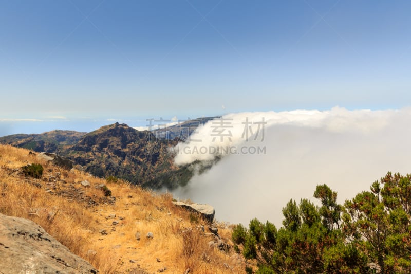 山,云景,自然美,皮科,马德拉,水平画幅,无人,大西洋群岛,夏天,户外