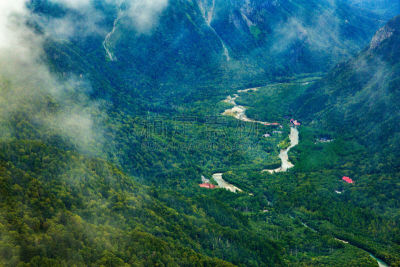 河流,森林,流水,梓川,烧岳,中部山岳国立公园,飞驒山脉,原生林,长野县,休闲活动
