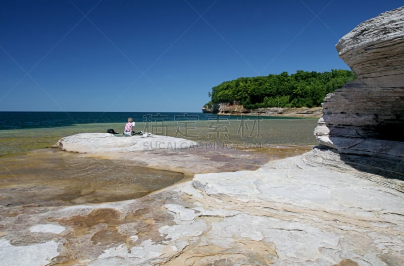 湖岸,苏必利尔湖,蚊子,天空,水平画幅,户外,美洲,湖,仅成年人,滨水