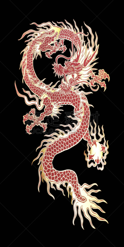 龙,红色,分离着色,灵性,时尚,新的,艺术,无人,符号,中国
