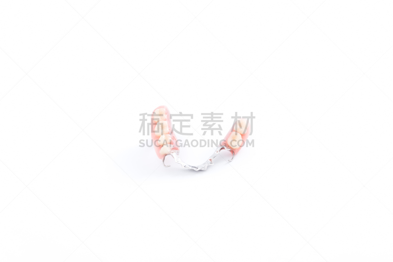 假牙,假肢,口腔卫生,不完全的,白色背景,二叶,牙冠,人造的,水平画幅,牙医