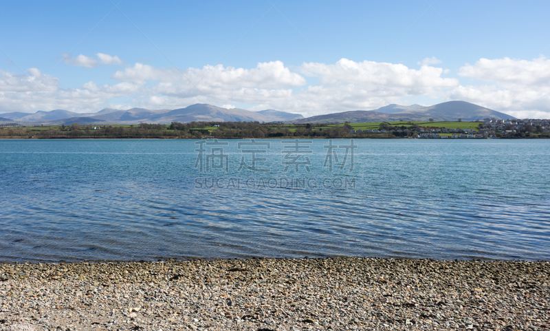 安格尔西,风景,雪墩山国家公园,梅奈海峡,斯诺登峰,河口,海峡,威尔士,水,天空