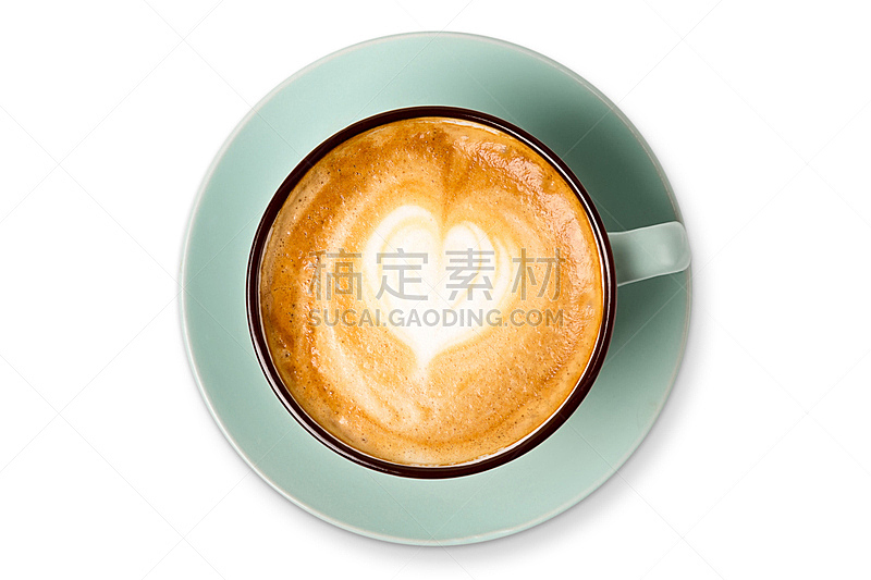 卡布奇诺咖啡,在上面,风景,泡沫饮料,咖啡杯,白色背景,拿铁咖啡,咖啡,体操杠,杯