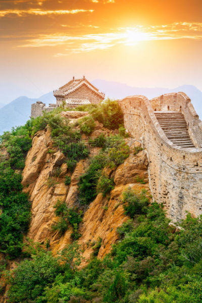 非凡的,长城,垂直画幅,纪念碑,天空,古老的,石材,过去,著名景点,边界