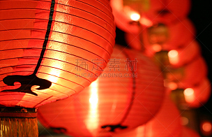 灯笼,春节,红色,中国元宵节,中国,穗,中国灯笼,新的,水平画幅,月亮