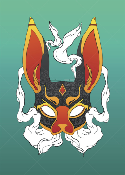 面具,烟,兔子,华丽的,美术工艺,魔鬼,人的脸部,恶魔,动物头