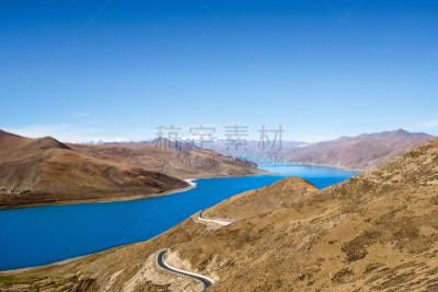 湖,羊卓雍措,yamdrok yamtso,中国西部,水,天空,水平画幅,雪,无人,户外