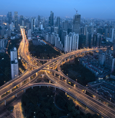 夜晚,航拍视角,地形,立交桥,高架道路,鱼眼镜头,空中走廊,垂直画幅,未来,高视角