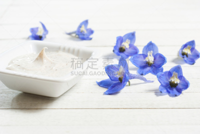 面霜,蓝色,留白,水平画幅,无人,spa美容,古老的,奶油,抗痘护理露,乡村风格
